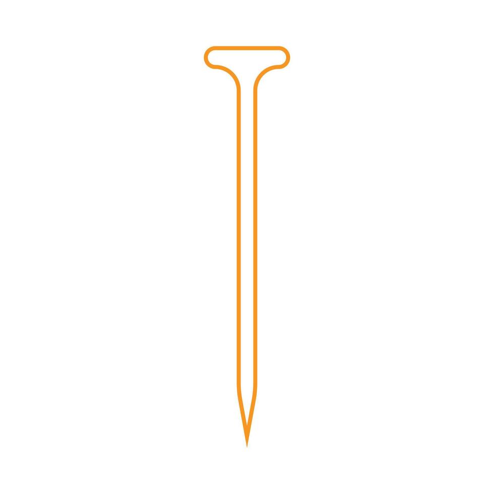 eps10 orangefarbenes Vektormetall-Nagelliniensymbol im einfachen, flachen, trendigen Stil isoliert auf weißem Hintergrund vektor