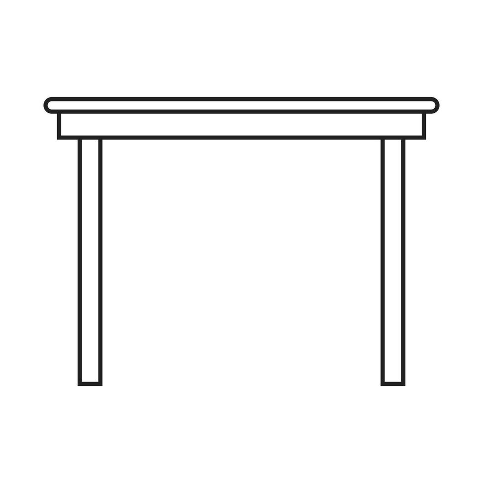 eps10 schwarzer Vektor Holztisch oder Schreibtischlinie Symbol im einfachen flachen trendigen Stil isoliert auf weißem Hintergrund