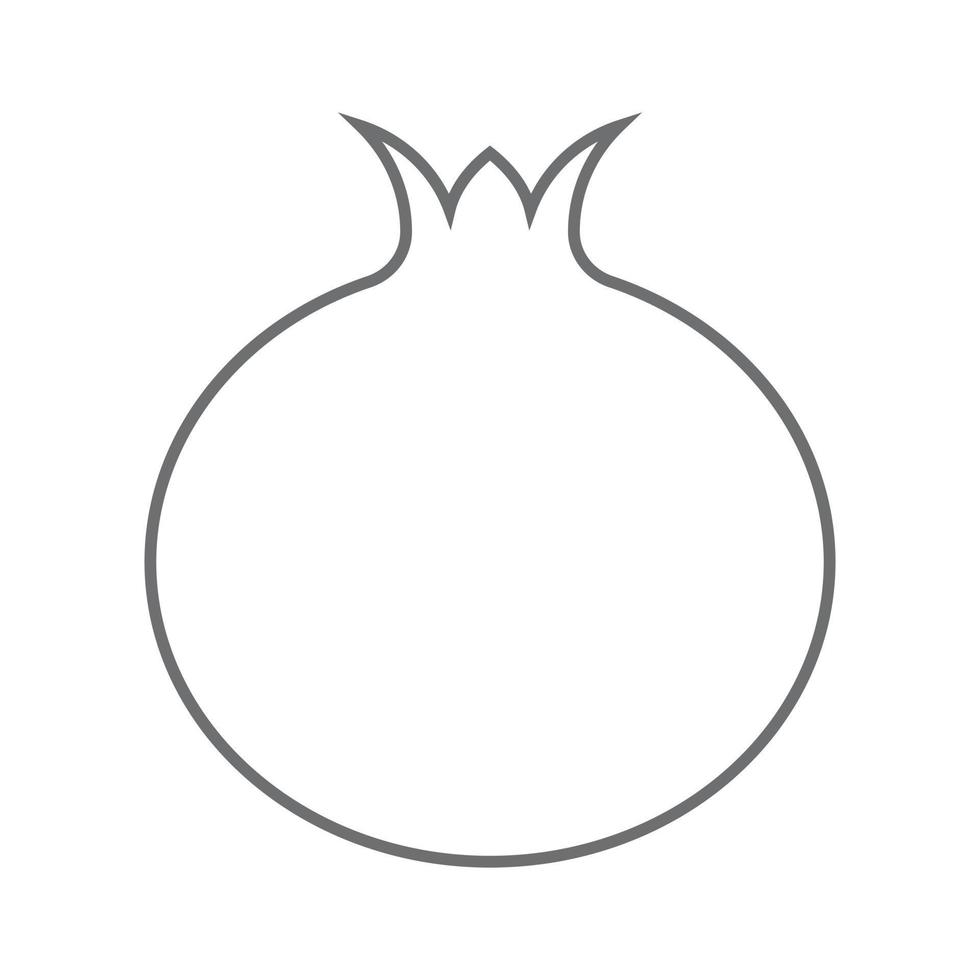 eps10 grå vektor granatäpple frukt linje ikon i enkel platt trendig modern stil isolerad på vit bakgrund