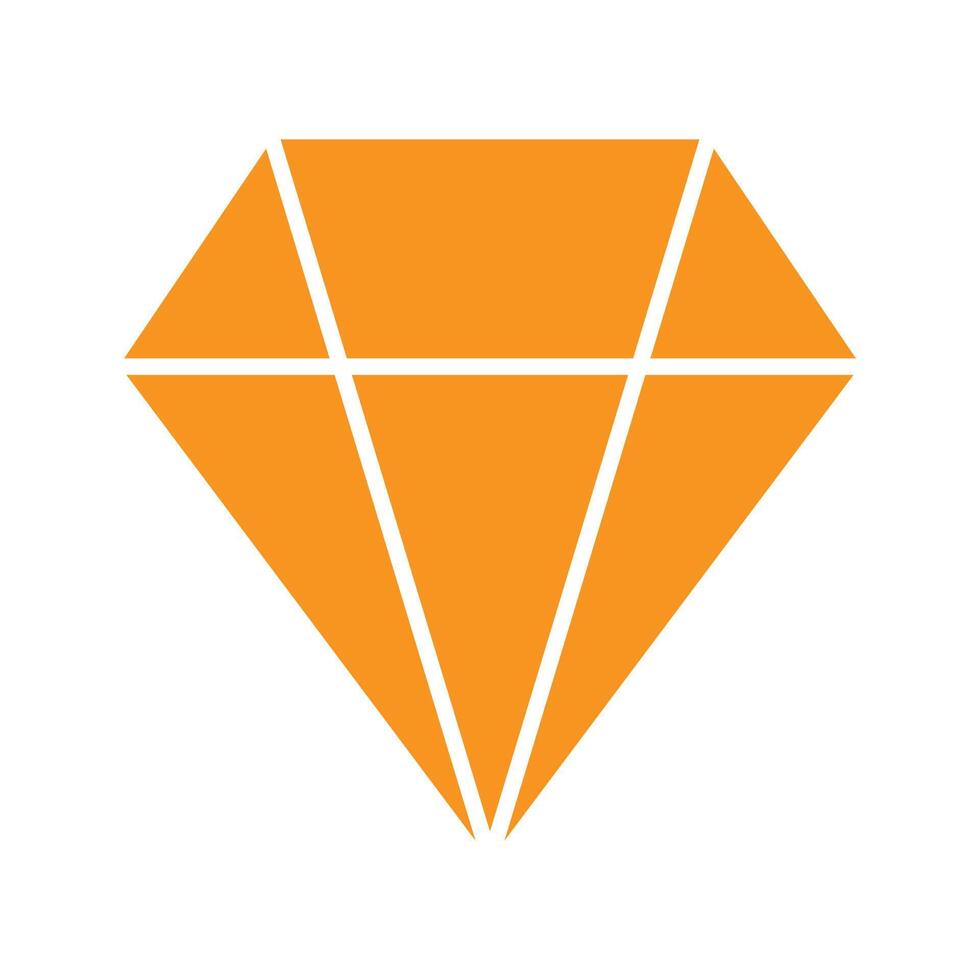 eps10 orange vektor diamantikon eller symbol i enkel platt trendig stil isolerad på vit bakgrund