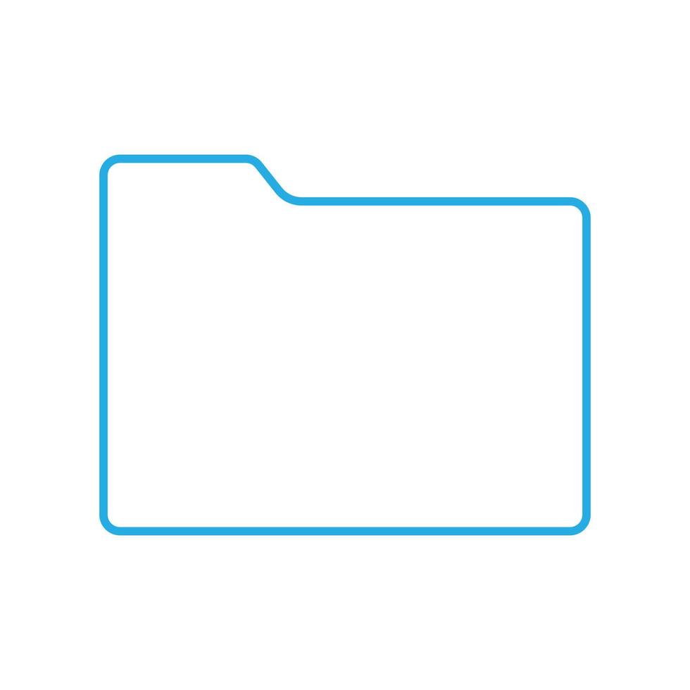 eps10 blå vektor mapplinjeikon i enkel platt trendig stil isolerad på vit bakgrund