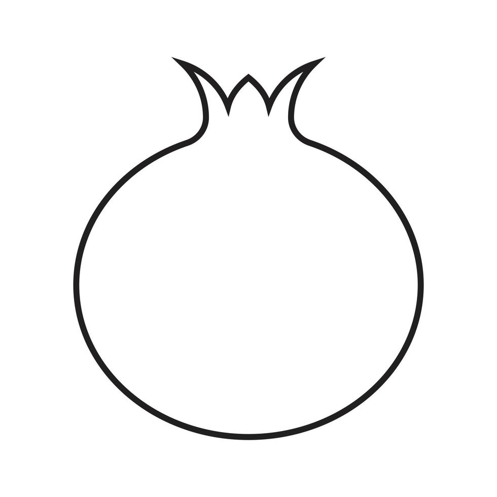 eps10 schwarzes Vektor-Granatapfel-Frucht-Symbol im einfachen, flachen, trendigen, modernen Stil isoliert auf weißem Hintergrund vektor