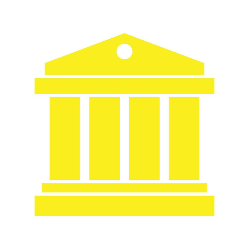 eps10 gelbes Vektorbank-Solid-Symbol im einfachen, flachen, trendigen Stil isoliert auf weißem Hintergrund vektor