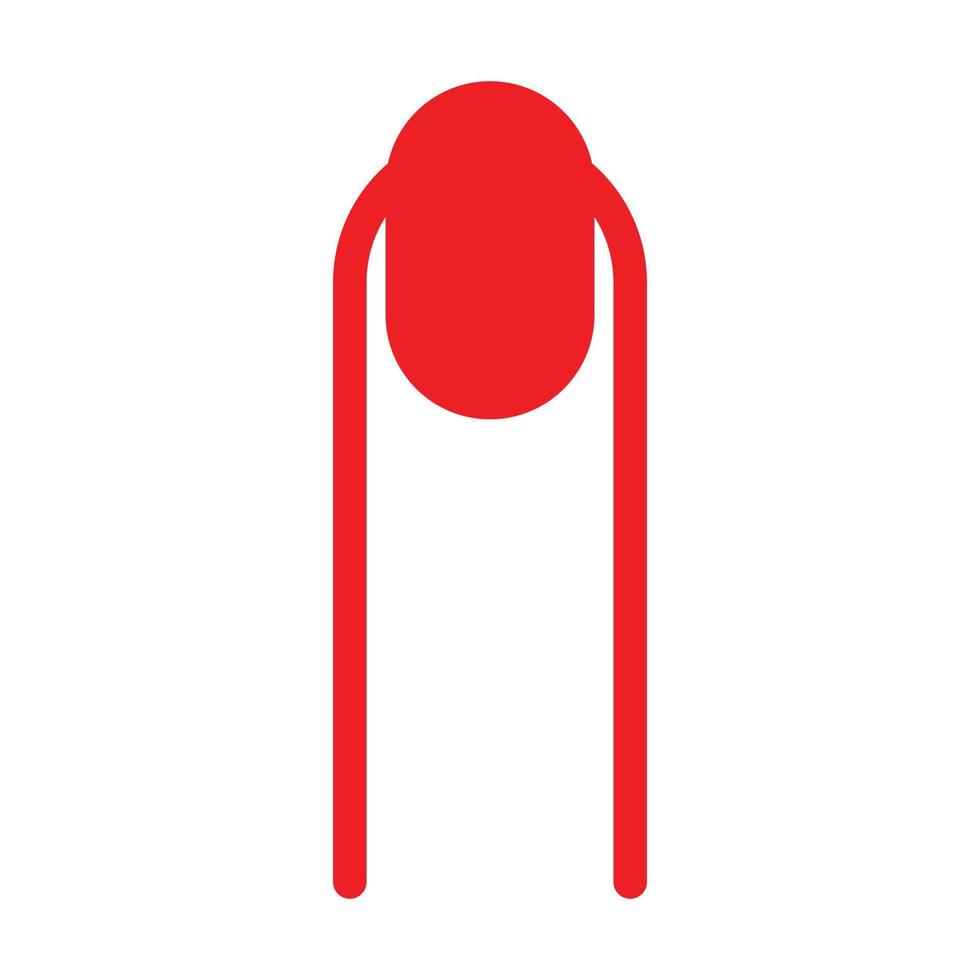 eps10 rotes Vektor-Langfingernagel-Symbol im einfachen, flachen, trendigen Stil isoliert auf weißem Hintergrund vektor