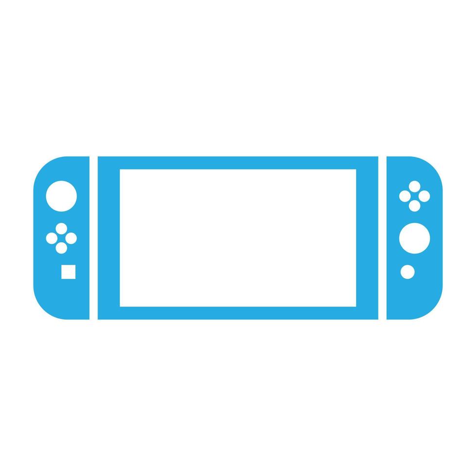 eps10 blau Vektor Videospiel tragbares Gerät gefüllt Symbol in einfachen flachen trendigen modernen Stil isoliert auf weißem Hintergrund