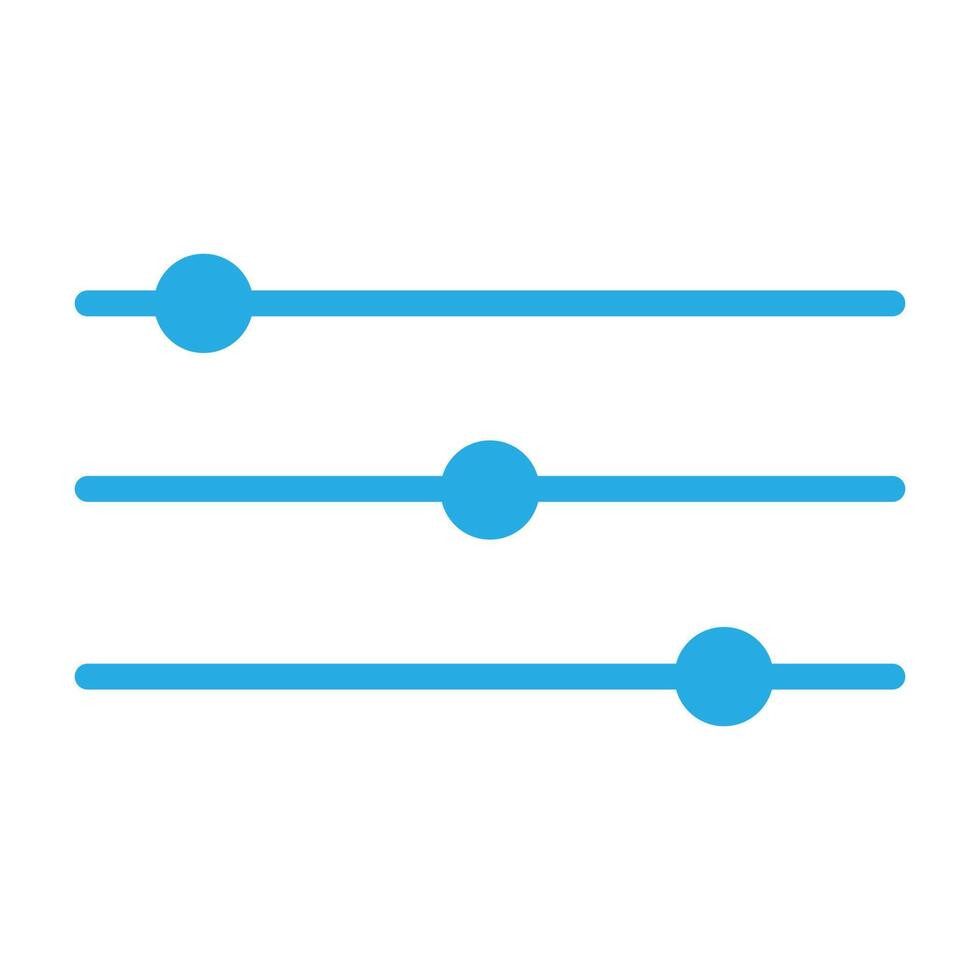 eps10 blaues Vektor-Schieberegler-Symbol im einfachen, flachen, trendigen Stil isoliert auf weißem Hintergrund vektor