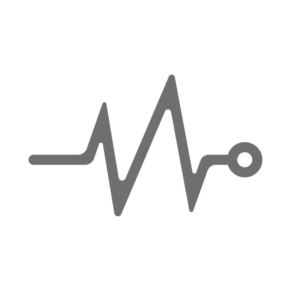 eps10 Vektor graues Herzschlagmonitor-Pulssymbol im einfachen, flachen, trendigen Stil isoliert auf weißem Hintergrund