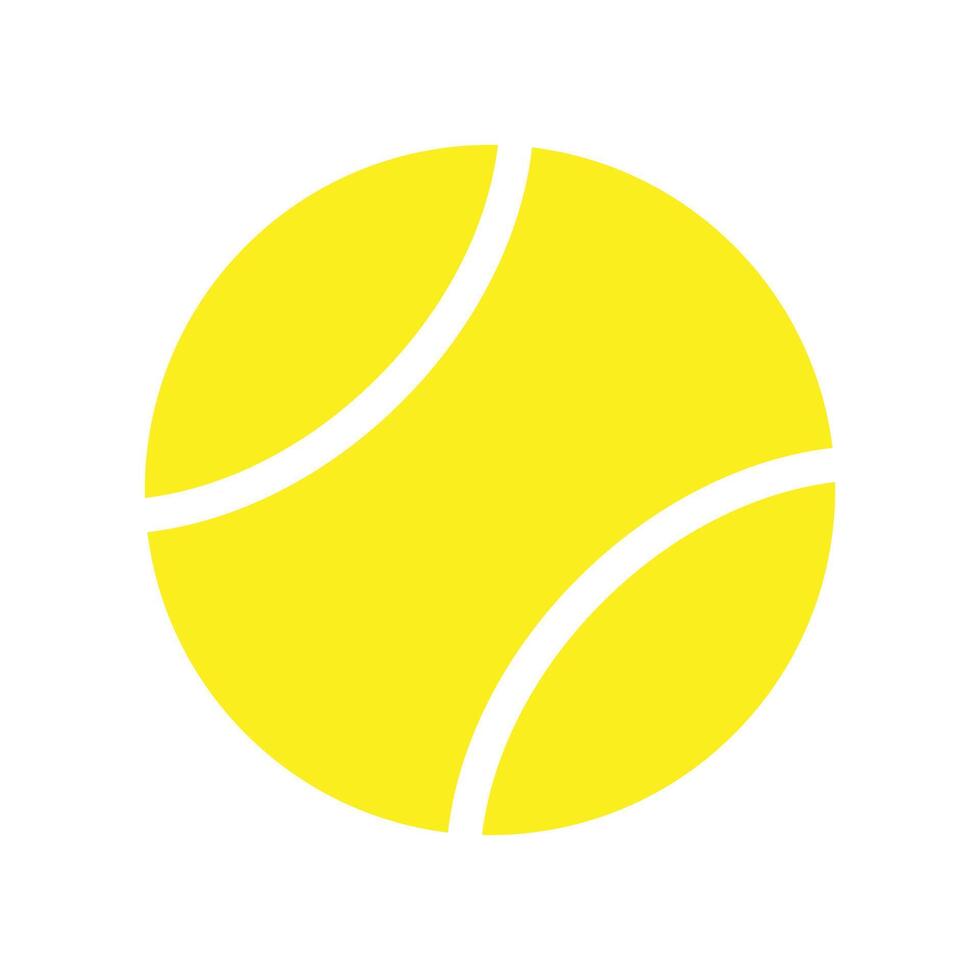 eps10 gul vektor tennisboll ikon i enkel platt trendig stil isolerad på vit bakgrund