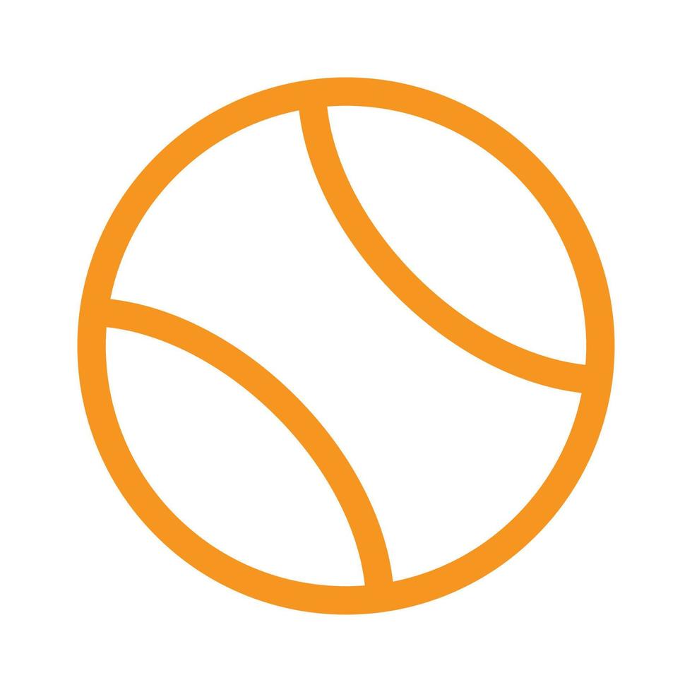 eps10 orange vektor tennisboll linje ikon i enkel platt trendig stil isolerad på vit bakgrund