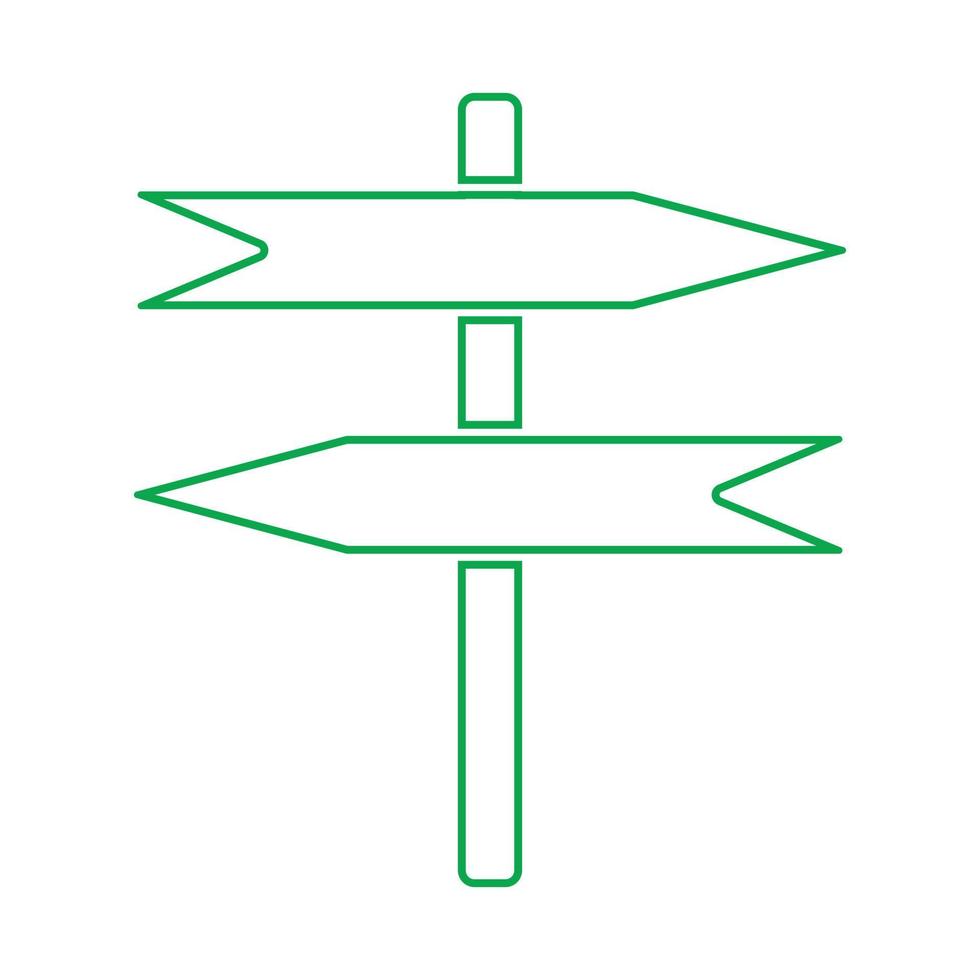 eps10 grüne Vektor leere Holzlinie Symbol mit zwei Pfeilen im einfachen flachen trendigen modernen Stil isoliert auf weißem Hintergrund