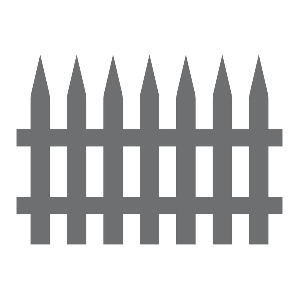 eps10 grå vektor trädgårdsarbete trä staket ikon i enkel platt trendig stil isolerad på vit bakgrund