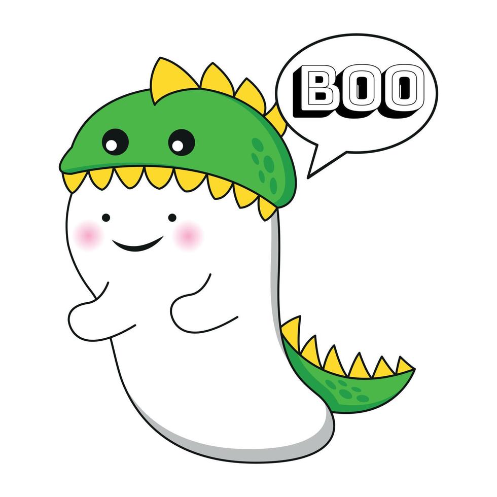 Boo für Halloween mit niedlichem Geist vektor