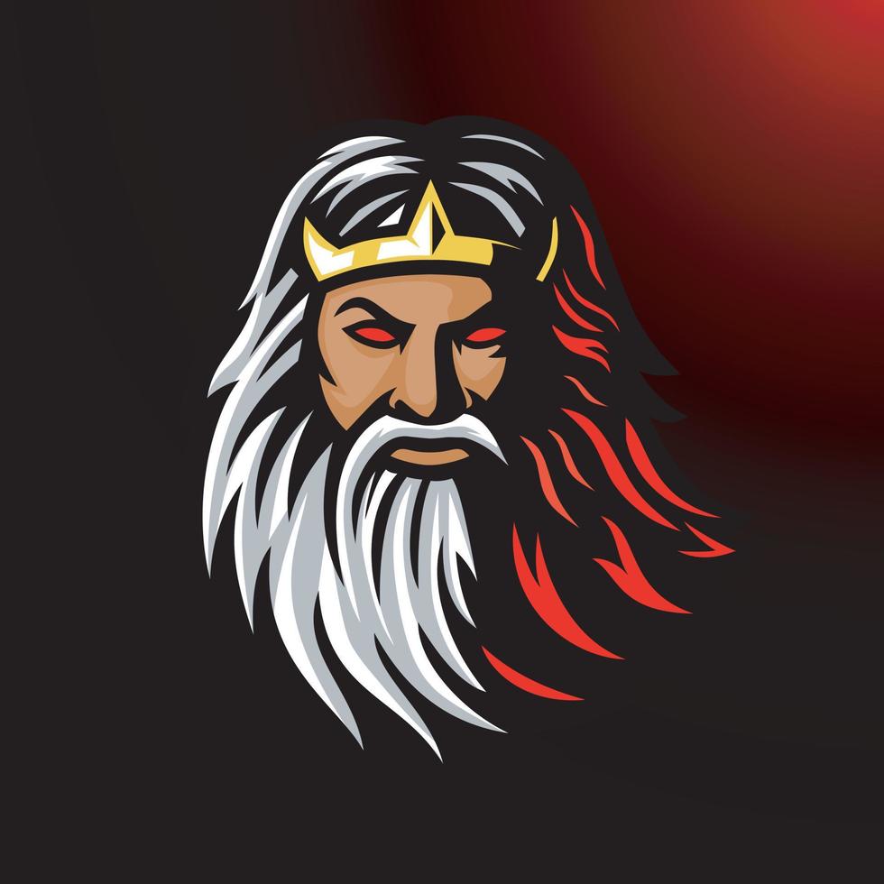 Poseidon-Maskottchen-Gaming-Logo-Design vektor
