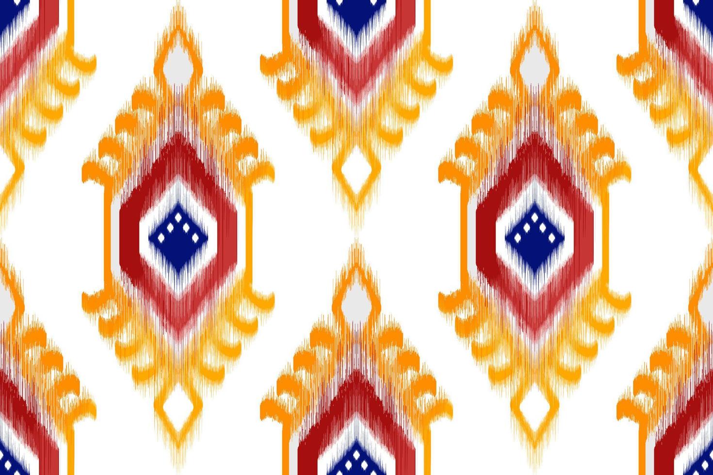 ikat etniska sömlösa mönsterdesign. tribal boho infödda etniska kalkon traditionell broderi vektor bakgrund. Aztec tyg matta mandala ornament textil dekorationer tapet