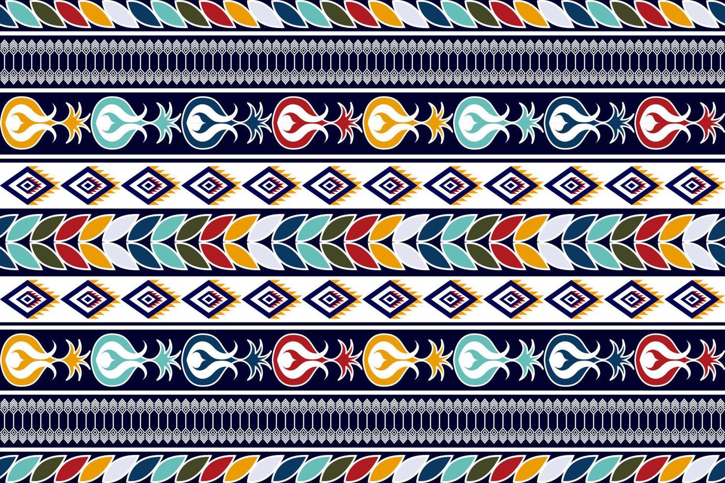 ikat etnisk sömlös textilmönsterdesign. Aztec tyg matta mandala ornament textil dekorationer tapet. tribal boho infödda kalkon traditionell broderi vektor bakgrund.