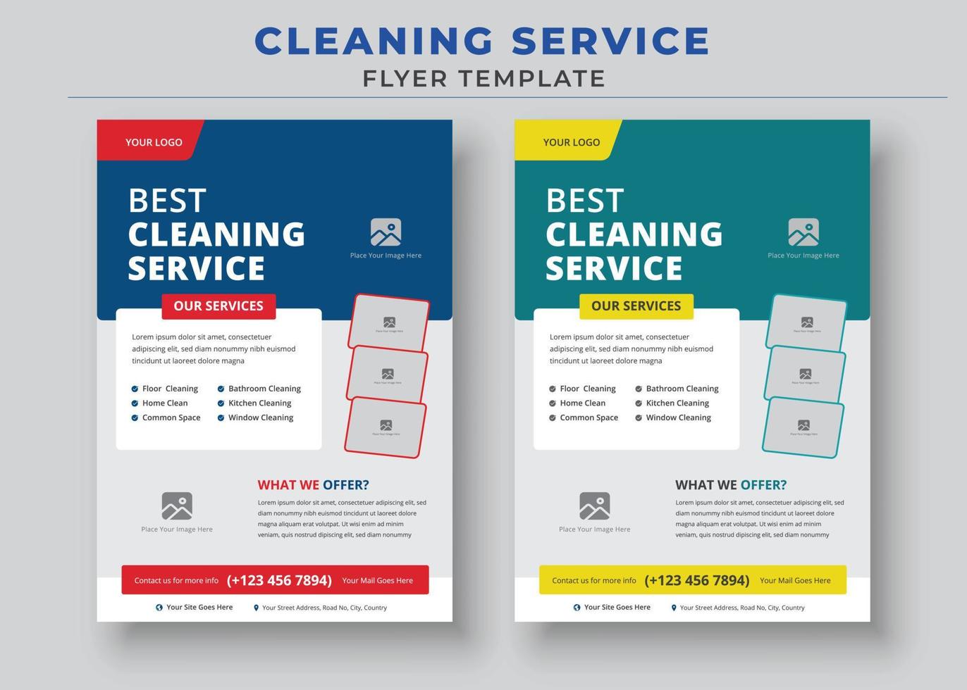 Poster für beste Reinigungsdienste, Flyer-Vorlage für Reinigungsdienste, Design von Plakatbroschüren, vektorbearbeitbar und druckfertig vektor