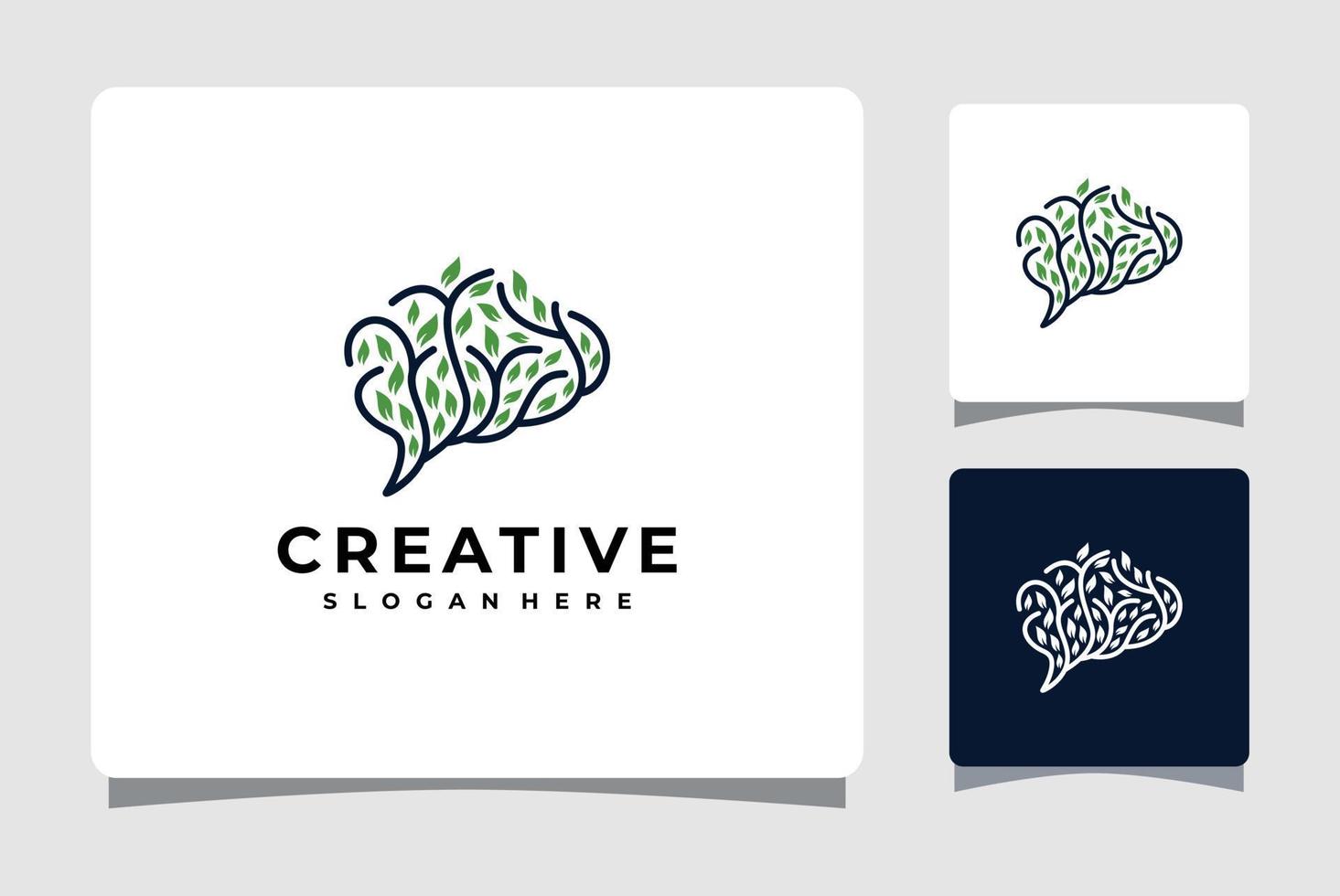 Design-Inspiration für Gehirn- und Baum-Logo-Vorlagen vektor