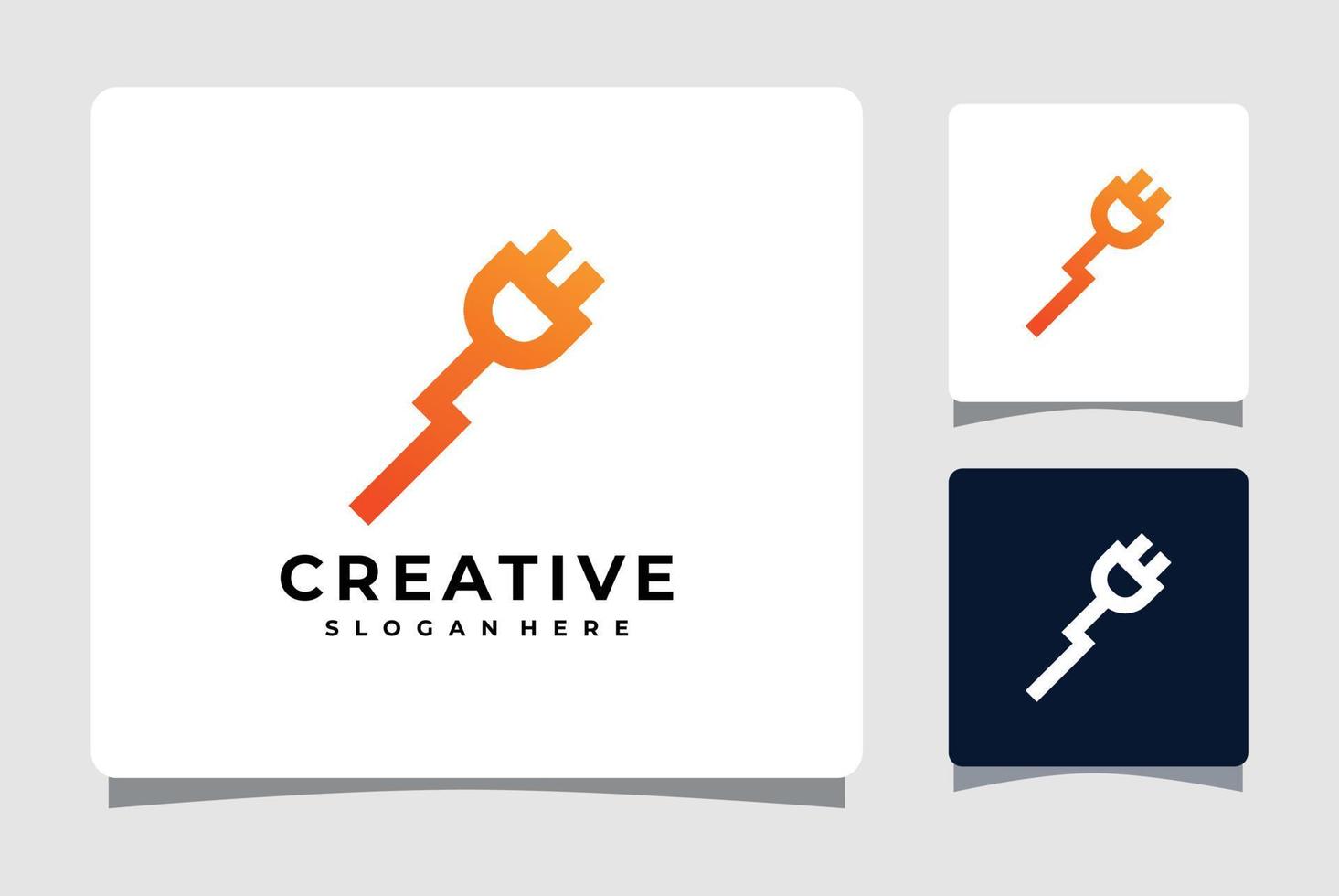 elektrisk kontakt kabel logotyp mall design inspiration vektor