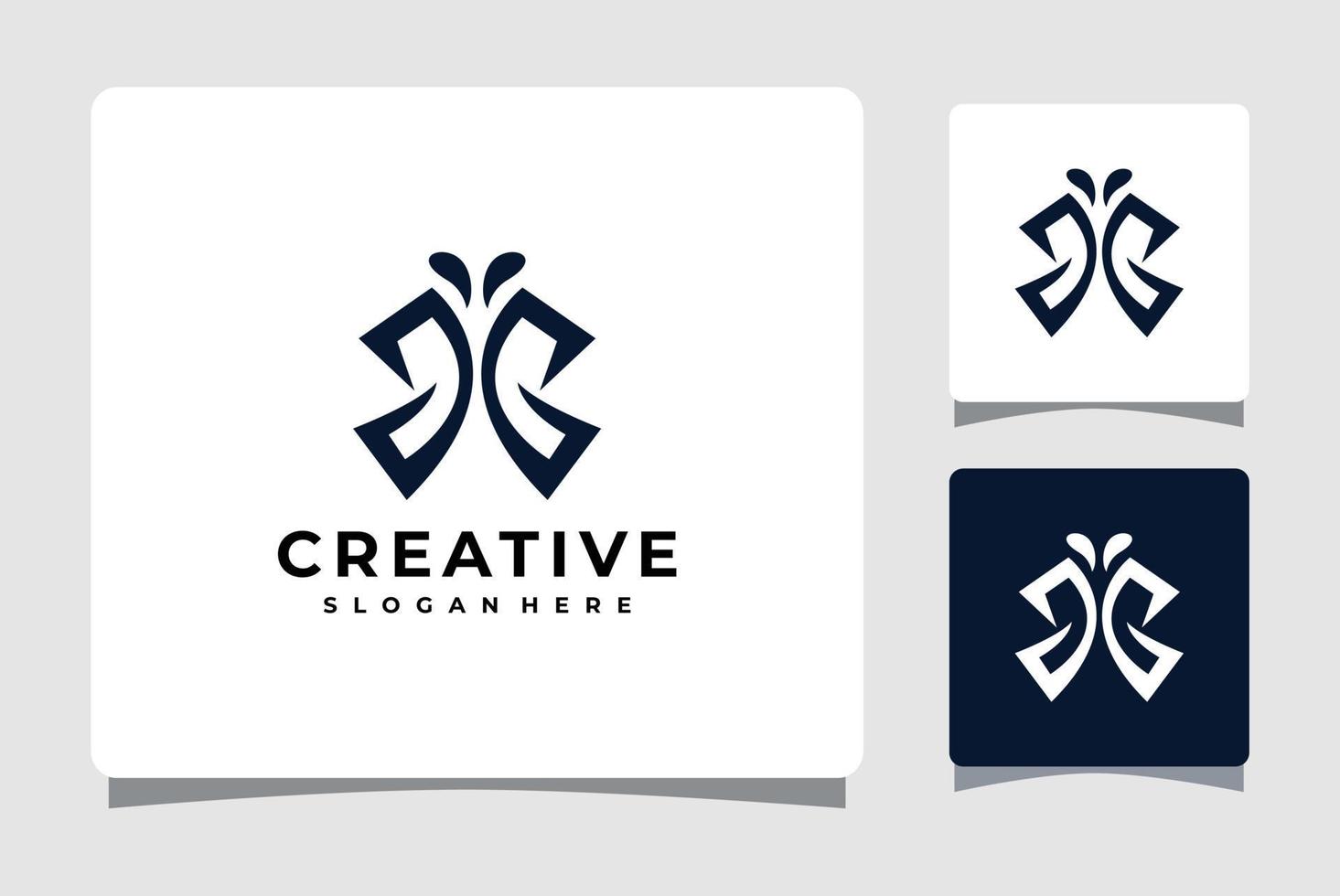 fjäril logotyp mall design inspiration vektor