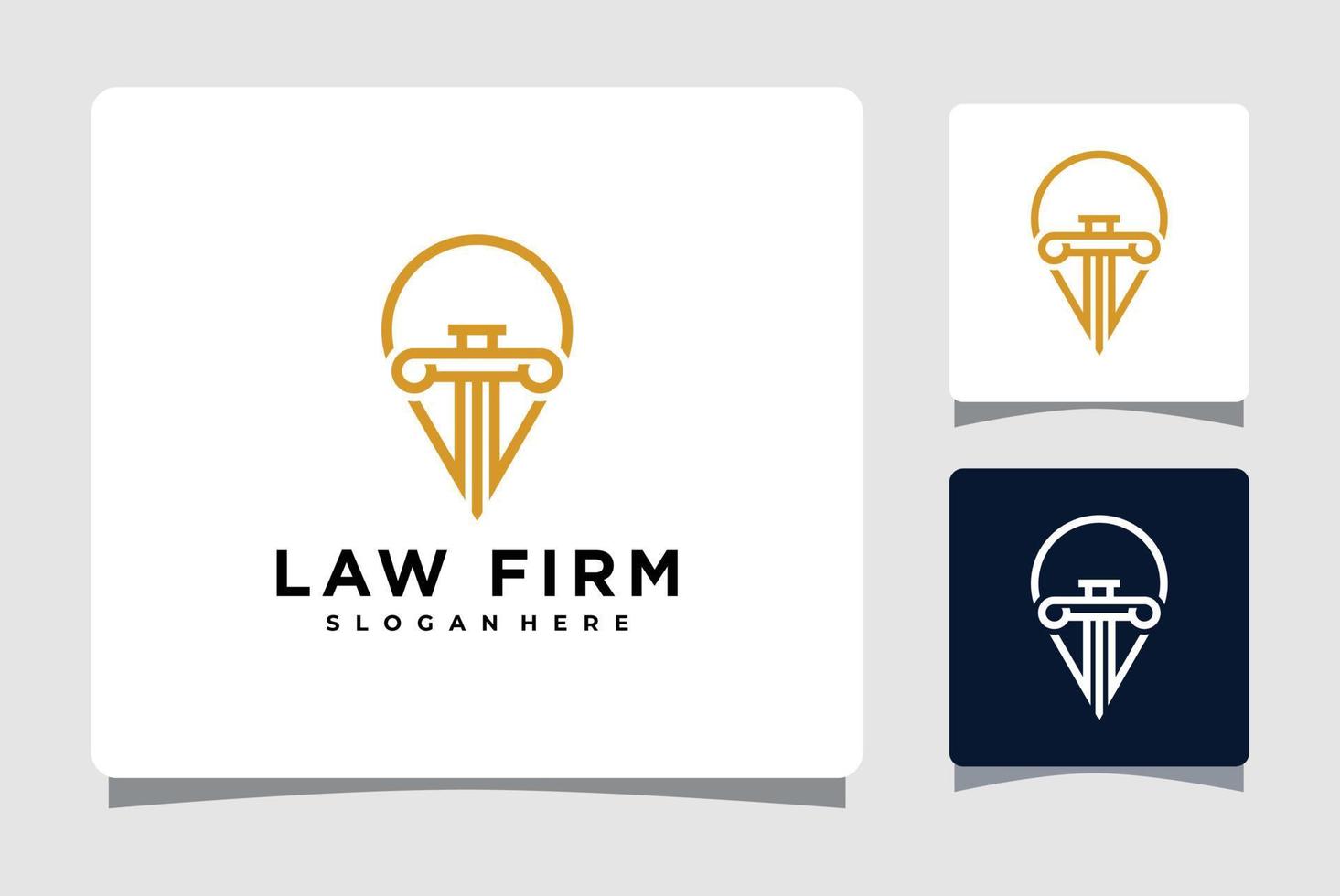 advokatbyrå pelare karta pin logotyp mall design inspiration vektor