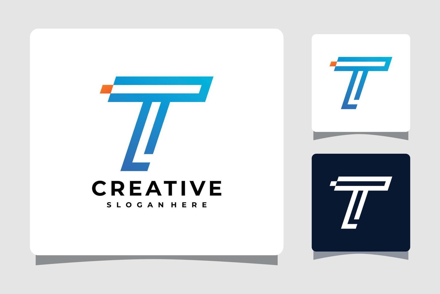 bokstaven t teknologi logotyp mall design inspiration vektor