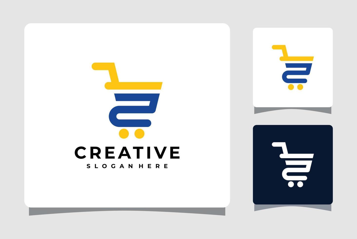 shopping cart logotyp mall design inspiration vektor
