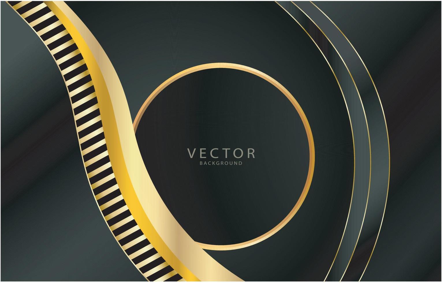 luxuriöse kreative Premium-Kulisse. abstrakter goldener Kreis mit schwarzer Farbe vektor