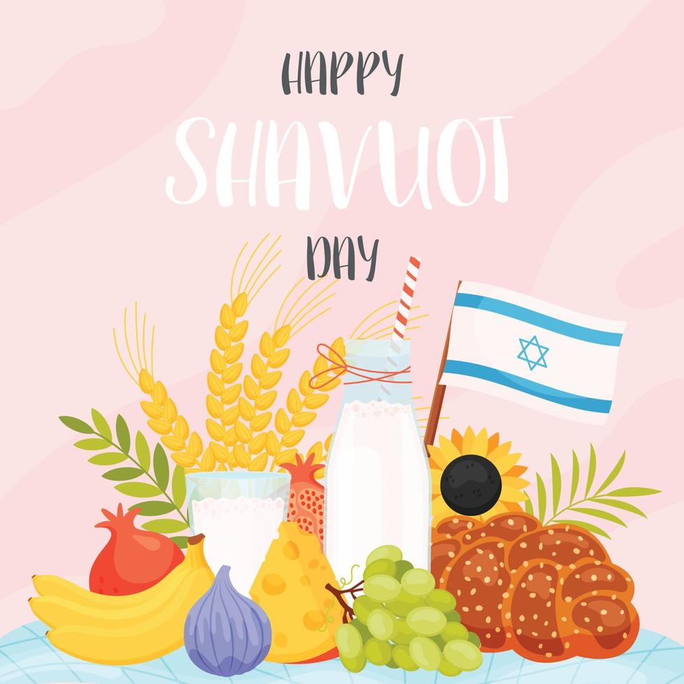 glad shavuot dag vektor