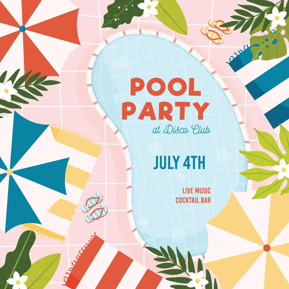 Sommer-Poolparty-Flyer vektor