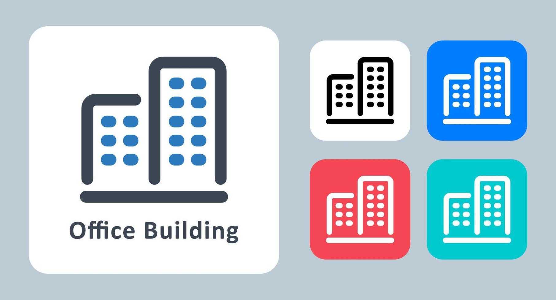 Büro-Symbol - Vektor-Illustration. büro, gebäude, geschäft, firma, immobilien, wohnung, stadt, linie, umriss, flach, symbole . vektor