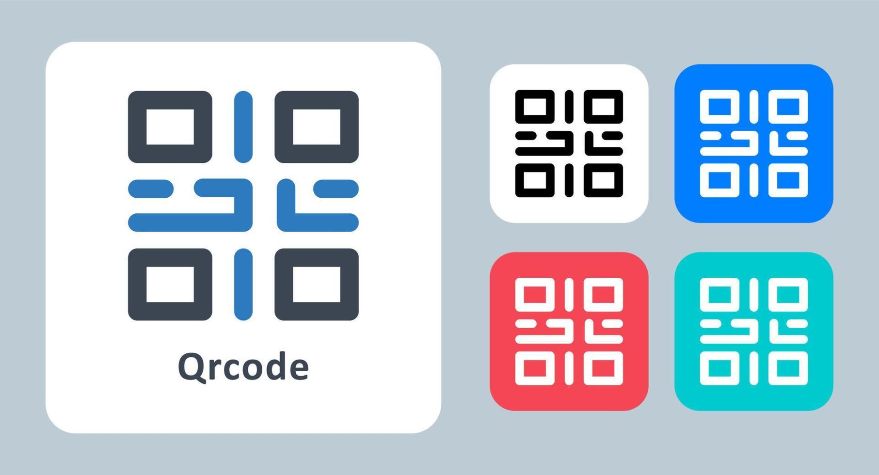QR-Code-Symbol - Vektorillustration. qr, qr-code, scan, code, zahlung, einkaufen, barcode, scanner, linie, gliederung, flach, symbole . vektor