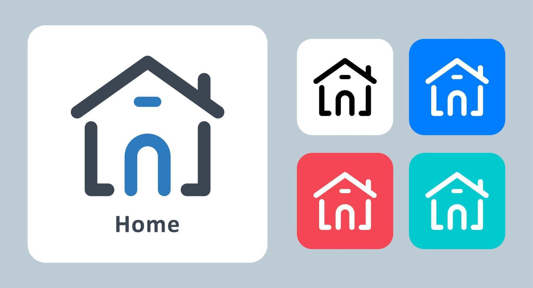 Home-Symbol - Vektor-Illustration. zuhause, haus, gebäude, eigentum, wohnung, immobilien, architektur, konstruktion, linie, umriss, flach, symbole . vektor