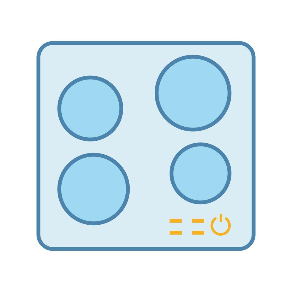 Farbsymbol für elektrisches Induktionskochfeld. Kochfeld. Kochplatte, Oberfläche. Induktionsherd oder Einbauherd. modernes Küchengerät. isolierte vektorillustration vektor