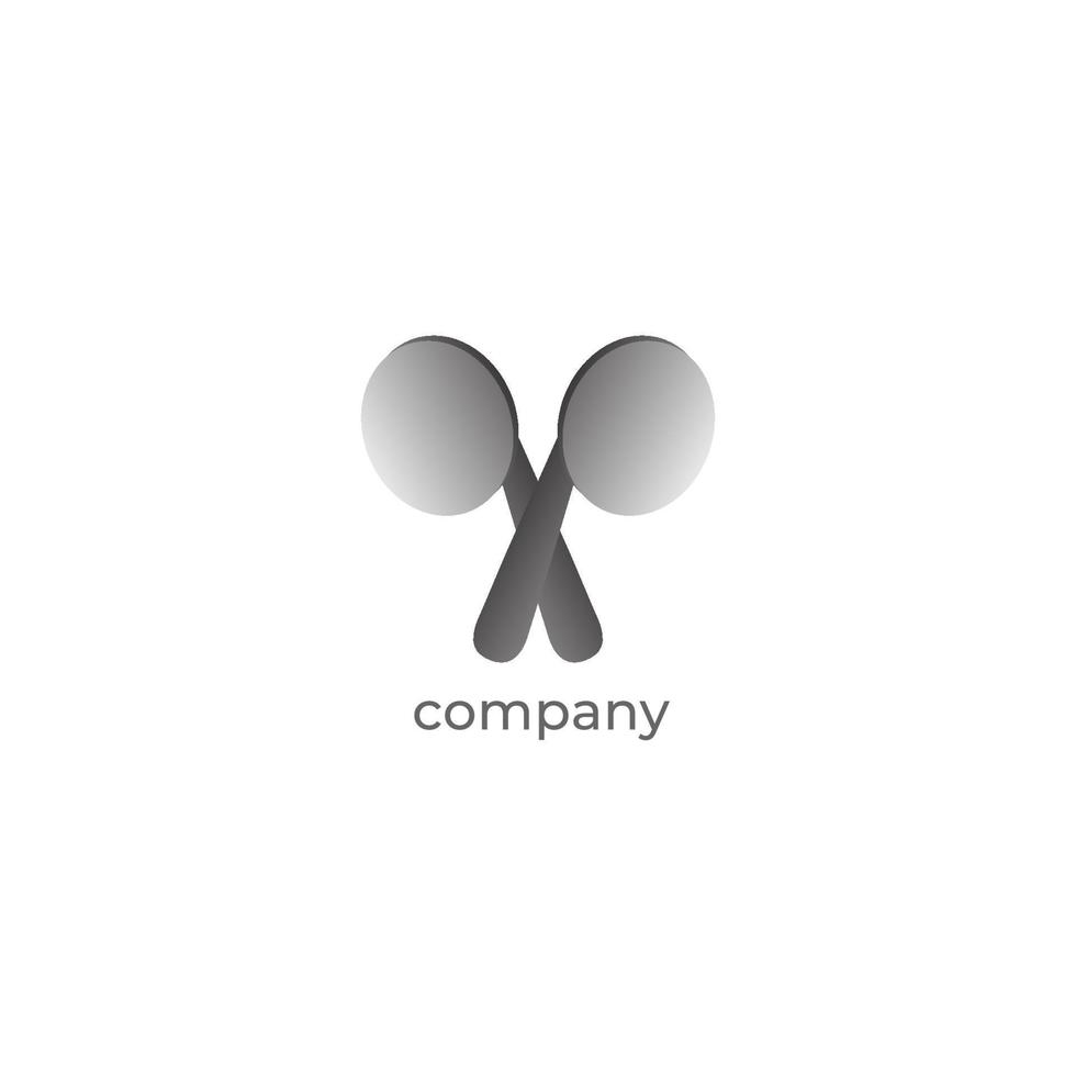 Logo-Design-Vorlage isoliert auf weißem Hintergrund. Gekreuztes tws-Kopfhörersymbol dargestellt. graue Abstufungsobjektfarbe. Bildmarke Logotyp. einfaches logo-konzept vektor