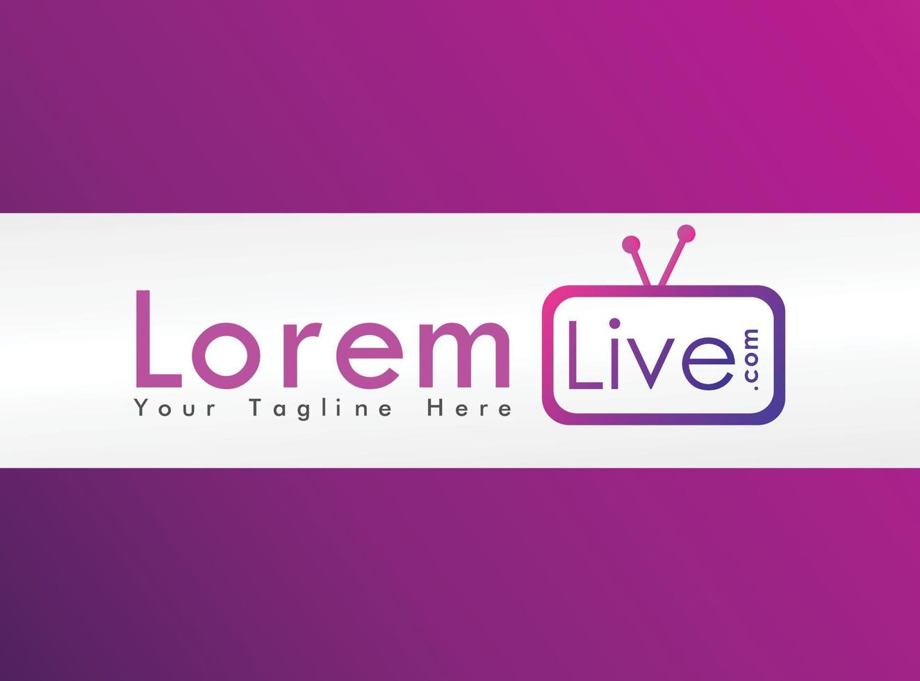 online-tv-kanal-logo-design-vorlage, live-streaming-logo-konzept, pinky, lila, violett, abgerundet, quadratisch, tv-symbol vektor