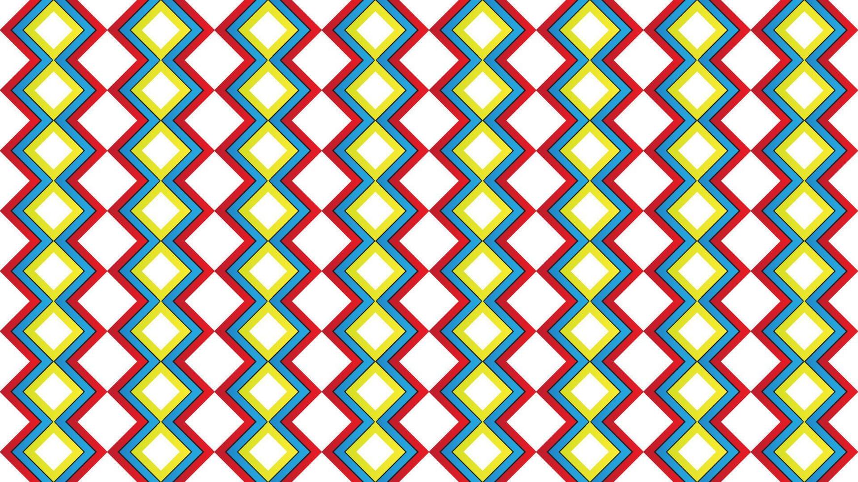 bunte geschichtete quadratische formvektorillustration. abstrakte nahtlose Muster-Design-Vorlage. weißes gelbes rotes blaues Farbthema. einfach und sauber. vektor