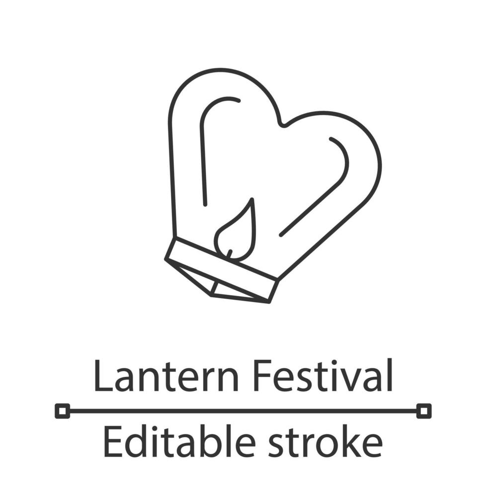 våren lykta festival linjär ikon. tunn linje illustration. kinesisk papperslykta. kontur symbol. vektor isolerade kontur ritning. redigerbar linje