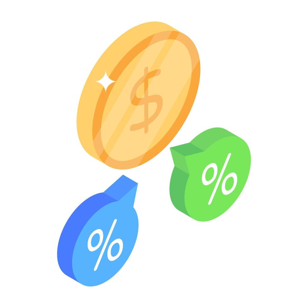 ladda ner premium 3d-ikon för räntor vektor