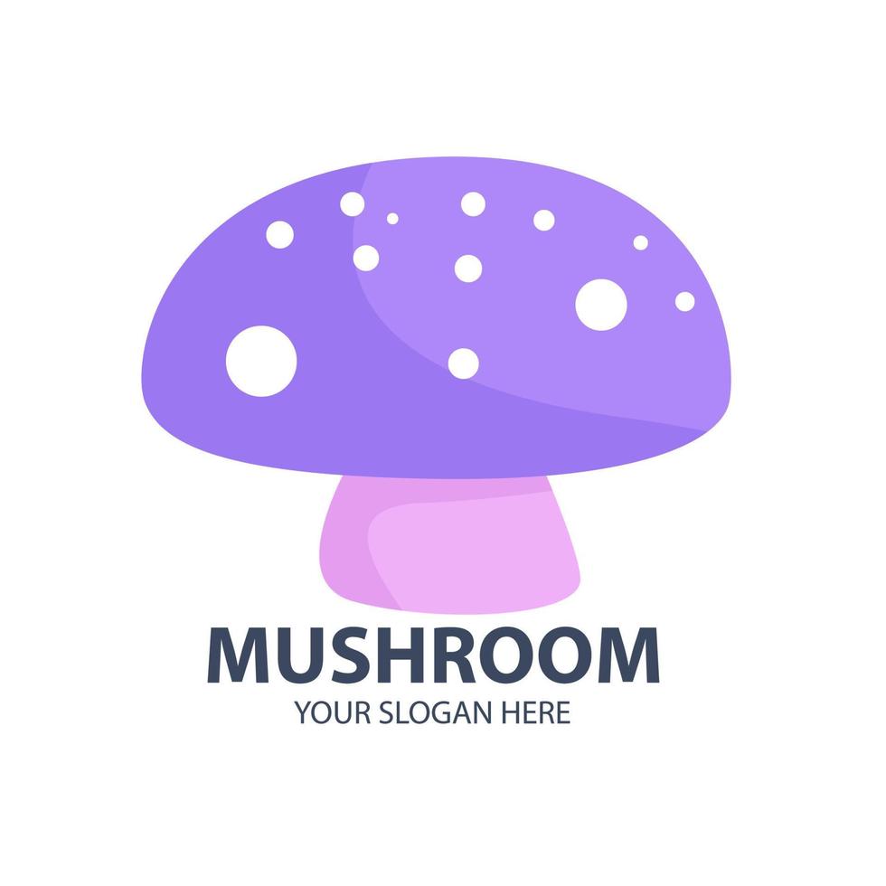 logotyp för ditt företag med söt svampkaraktär vektor