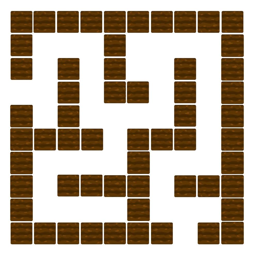 Labyrinthbildungs-Logikspiel für Kinder, Boden und Betten. Vektor-Illustration eines Labyrinths oder Kreuzworträtsels für das Spiel. vektor