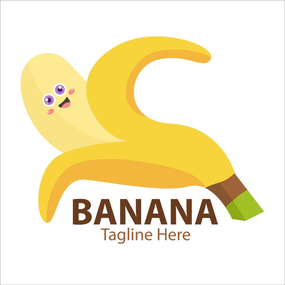 logo für ihr unternehmen mit niedlichem bananencharakter vektor