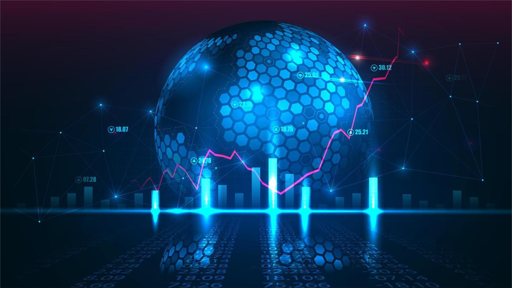 global finansiell i grafiskt koncept som lämpar sig för global finansiell teknik eller världsekonomiska trender och all konstdesign. abstrakt finans bakgrund. vektor illustration