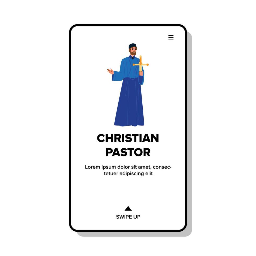 kristen pastor i kristendomen kyrkan vektor