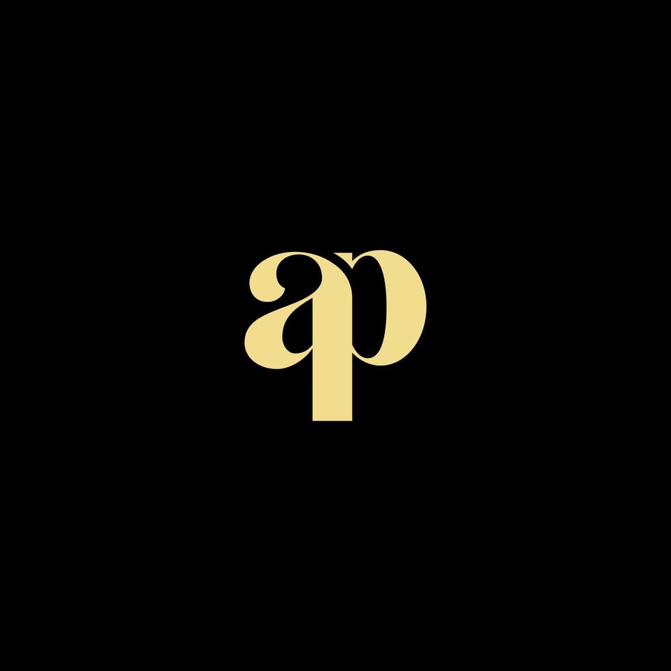 ap initial logotyp bäst för skönhet och mode i djärvt feminint koncept vektor