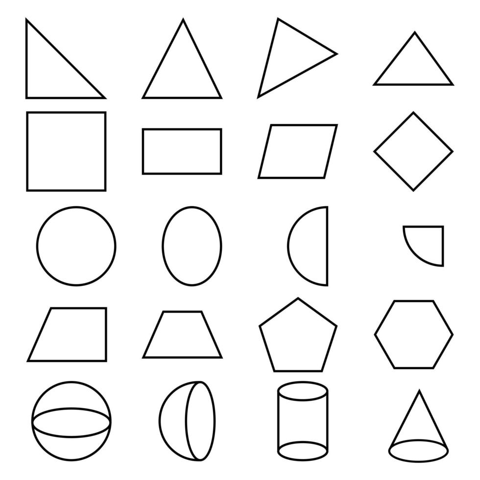 uppsättning geometriska former. vektor illustration.