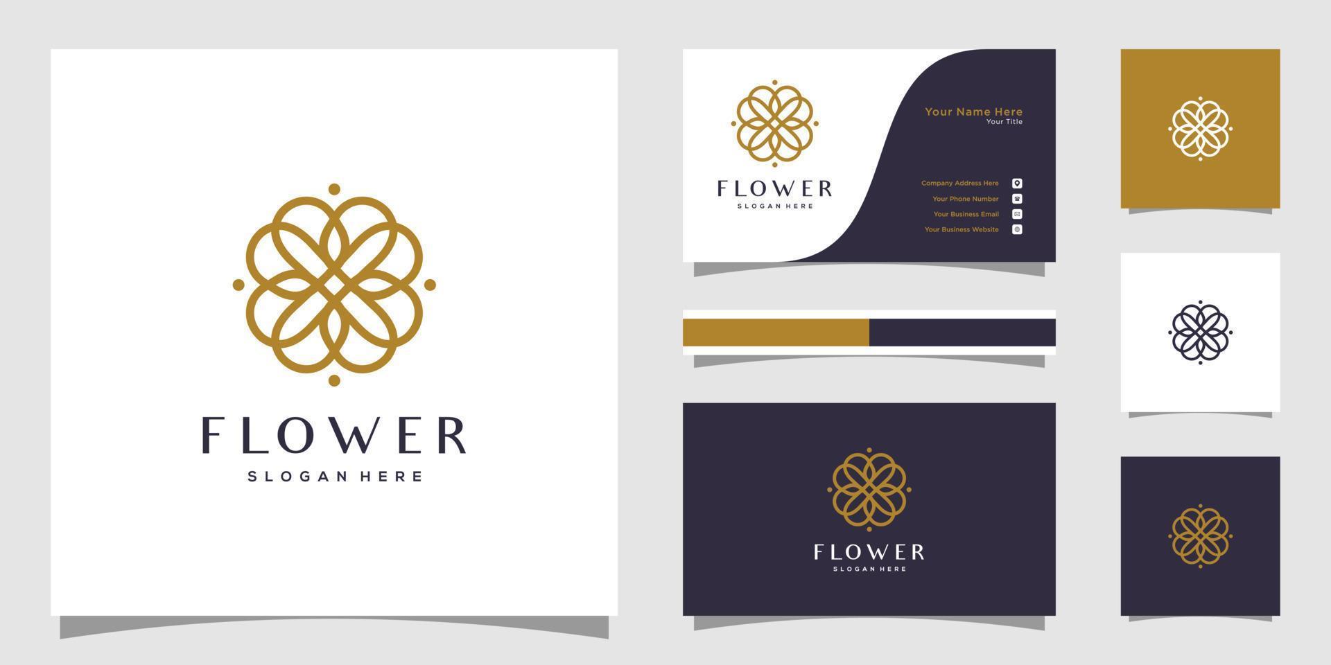 minimalistisk elegant flower rose lyx skönhetssalong, mode, hudvård, kosmetika, yoga och spaprodukter. logotyp mallar och visitkort design. vektor