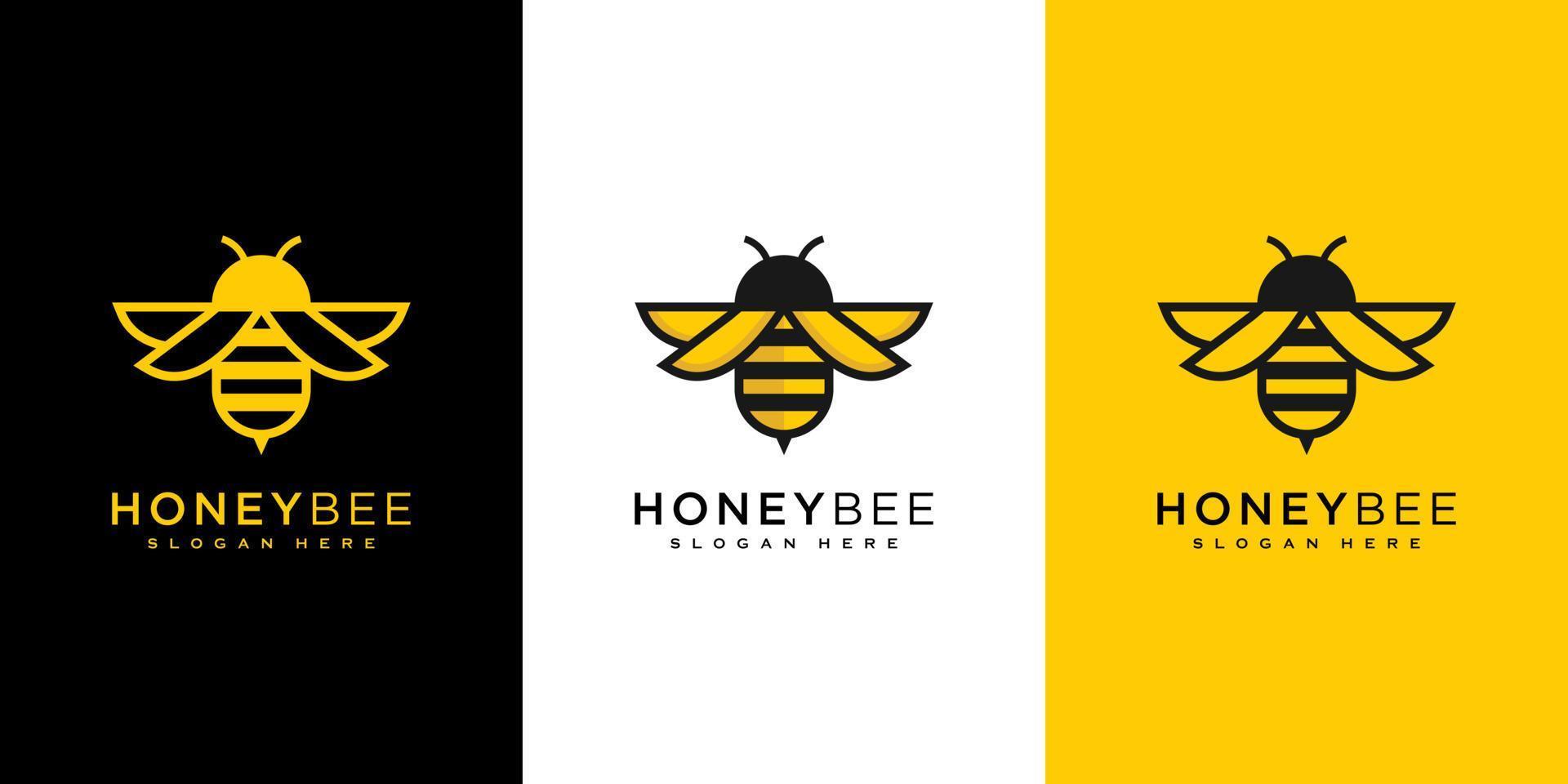 Honigbienen-Tier-Logo-Vektor-Design vektor