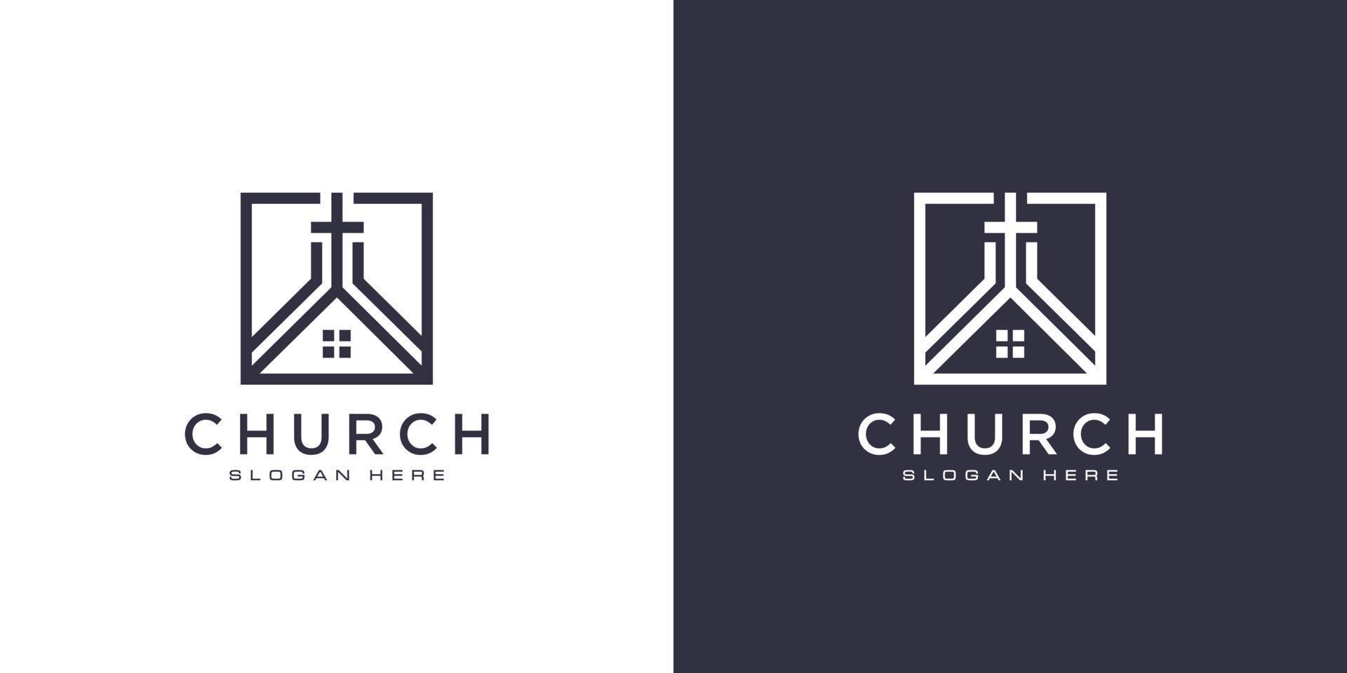 Kirche christliches Logo-Design-Vektor vektor