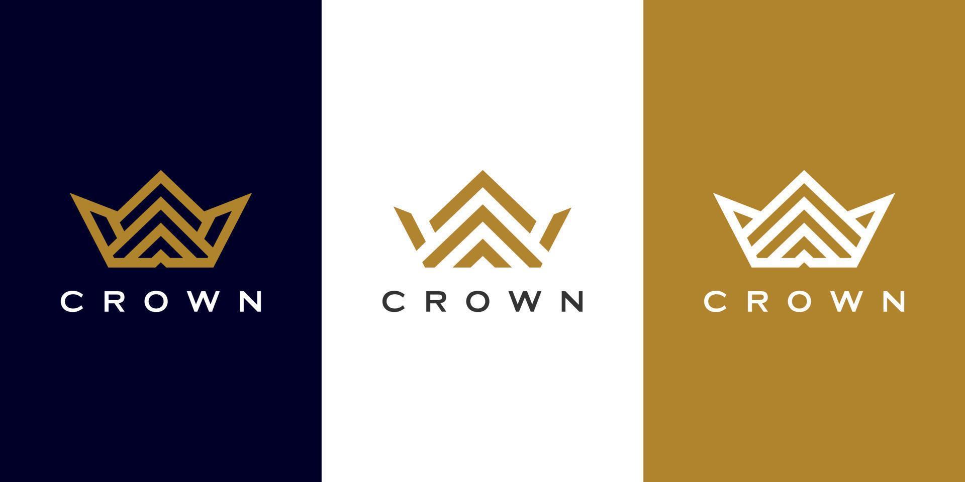 uppsättning av krona logotyp vektor design