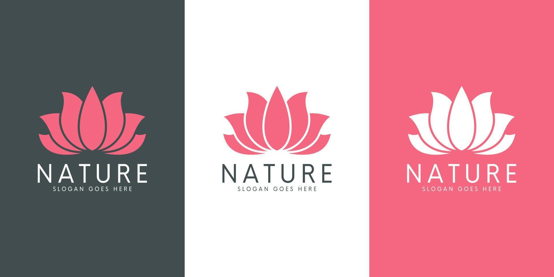 natur blomma logotyp premium vektor